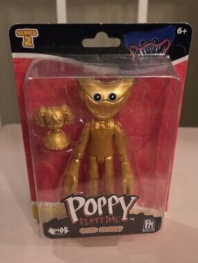 ♡ poppy playtime series 2 gold huggy action figure new ♡